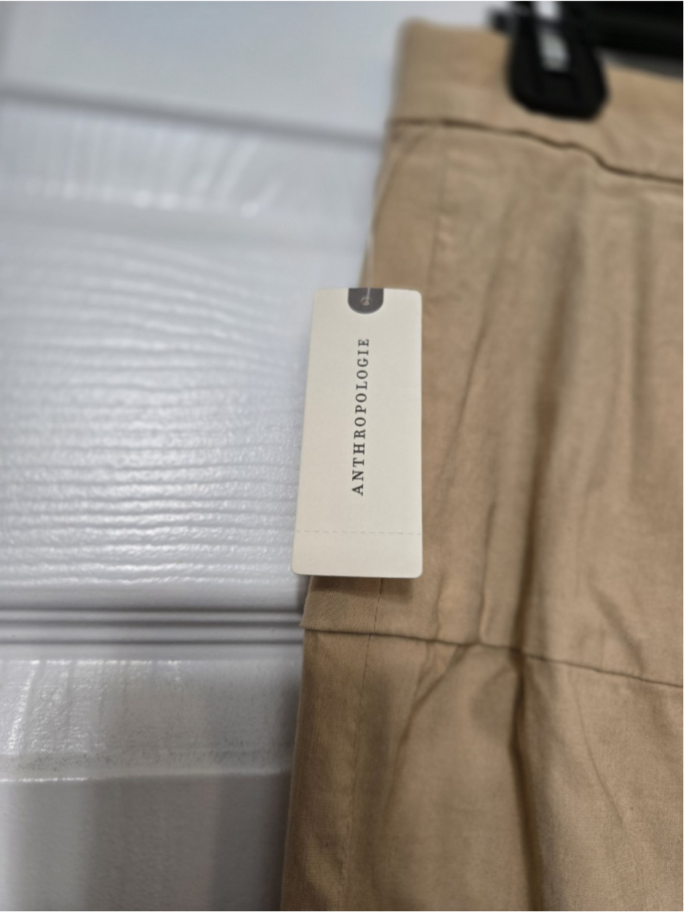 NWT By Anthropologie Linen Wrap Midi Skirt 8 Tan Khaki - Picture 4 of 12